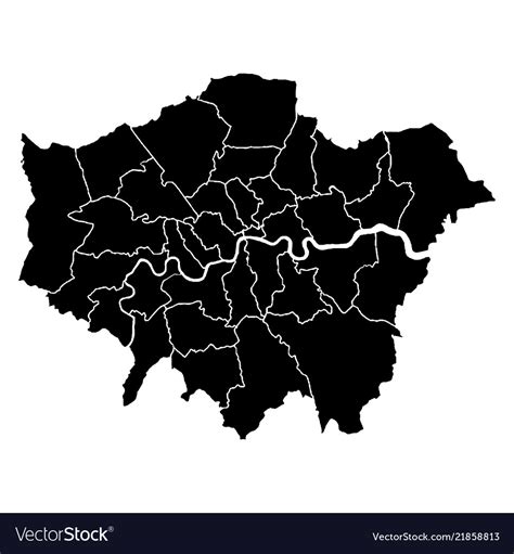 Map Of London Royalty Free Vector Image Vectorstock