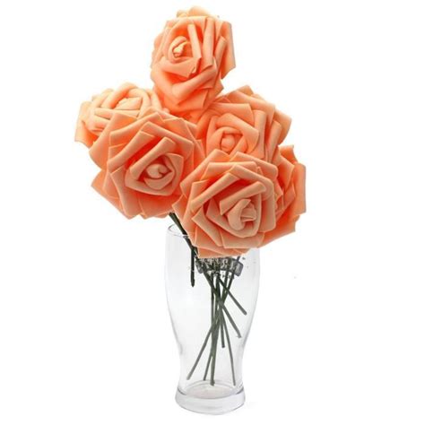 10 Têtes Rose Artificielle Fleur Mariage Mousse Noce Mariée DIY Décor