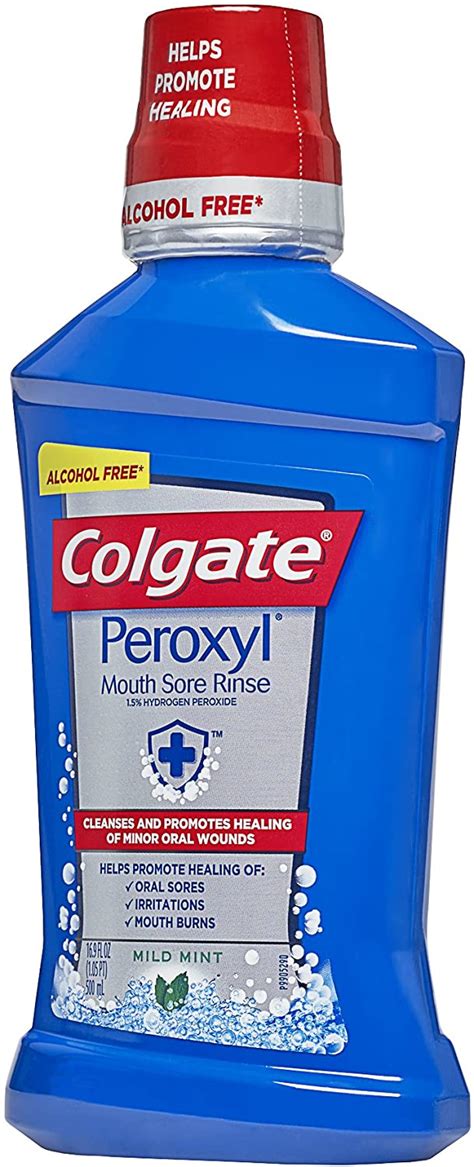 Colgate Peroxyl Mouth Sore Rinse Mild Mint 169 Oz Pack Of 3