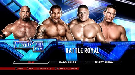 Wwe 2k14 Ps3 Batista Vs Brock Lesnar Rt Vs Goldberg Vs John Cena Rt 4 Man Battle Royal Ko