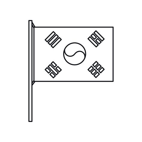 South Korea flag icon, outline style 14587760 Vector Art at Vecteezy