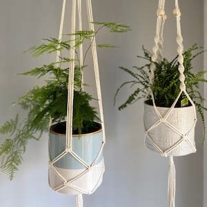 Macrame Ceiling Plant Hanger Indoor, Hanging Wall Planter, Macrame Wall ...