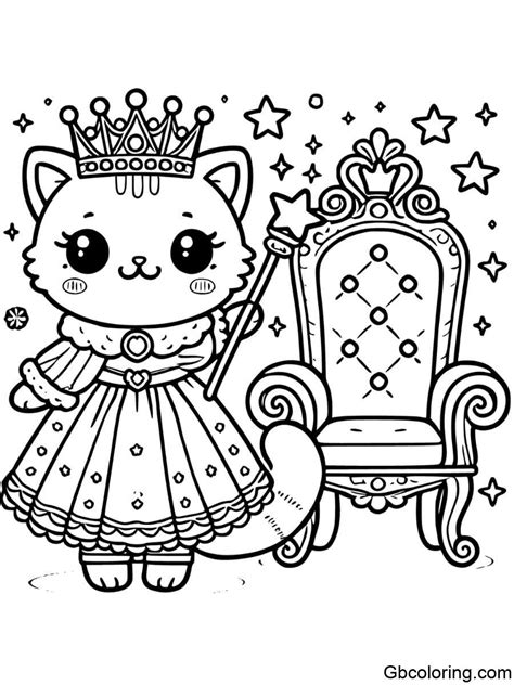 Free Princess Cat Coloring Pages Printable