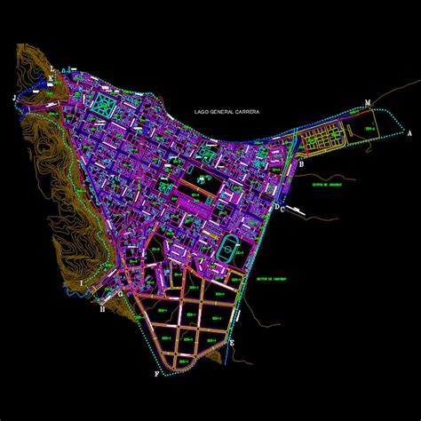 Plano Ciudad de Chile chico en CAD BIM Catálogo Arquitectura