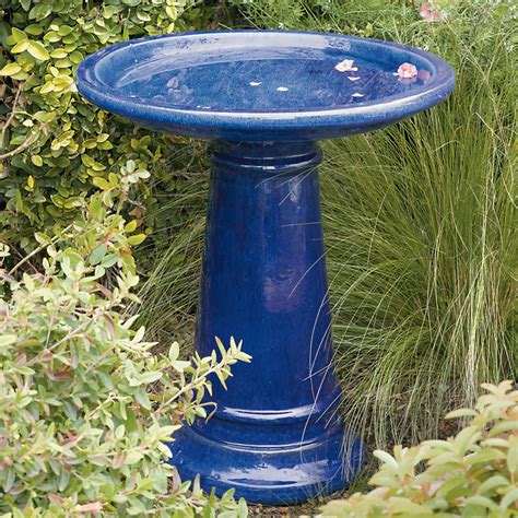 Glazed Ceramic Birdbath Gumps