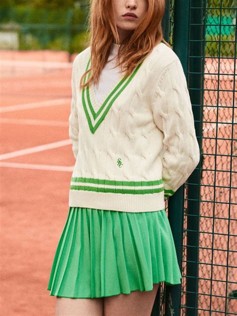 Sporty Rich Prince Sporty Pleated Miniskirt Green FARFETCH UK