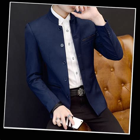 Stand Collar Chinese Tunic Suit Men Set Chinese Collar Zhongshan Suit