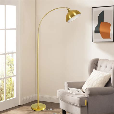 Gernehop Arc Floor Lamps For Living Room Modern Tall Standing Lamp Gold