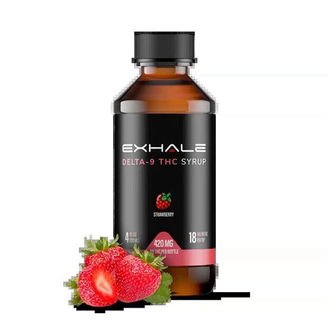 Strawberry Delta 9 THC Syrup 420mg Exhale Wellness