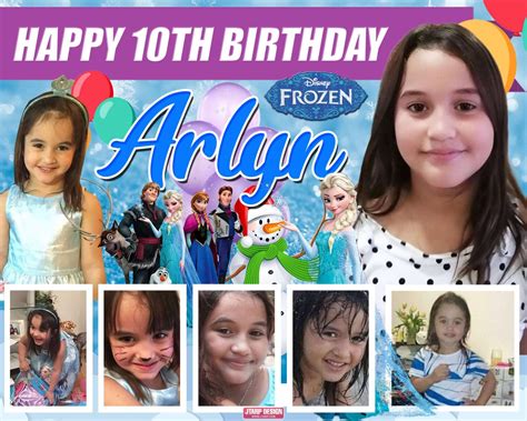 10th Birthday Frozen Theme Birthday Tarpaulin Design