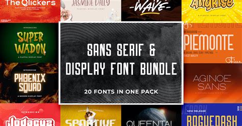 Sans Serif And Display Font Bundle Bundle · Creative Fabrica