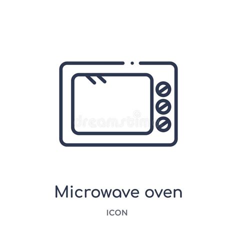 Icono Linear Del Horno De Microondas De La Colección Del Esquema De La