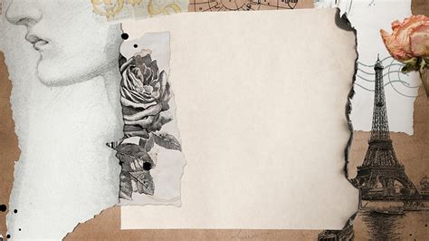 Vintage paper collage desktop wallpaper | Premium Photo - rawpixel