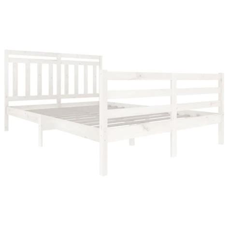 Structure De Lit Qqmora Lex Blanc Bois Massif X Cm Sommier