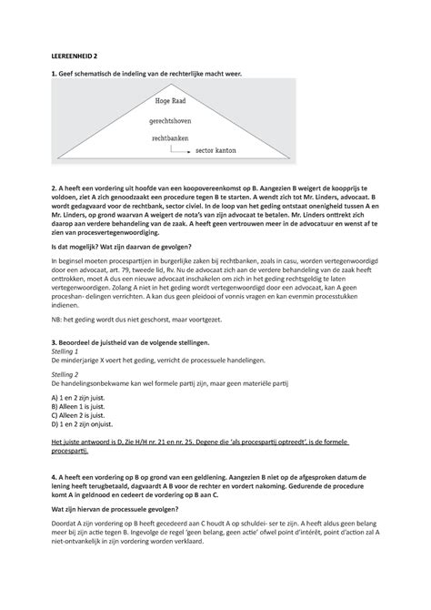 Oefenvragen Zelftoets Leereenheid Leereenheid Geef Schematisch