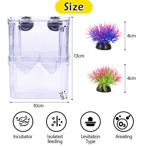 Aquarium Fish Breeding Box Netuem Acrylic Double Layer Fish Isolation