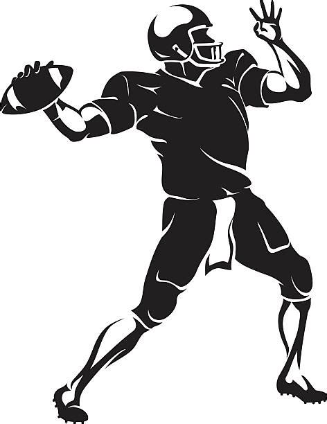 Silhouette Of American Football Player Cut Out Illustrations Royalty