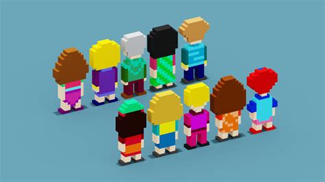 3D NFT Pixel Characters - TurboSquid 2025951