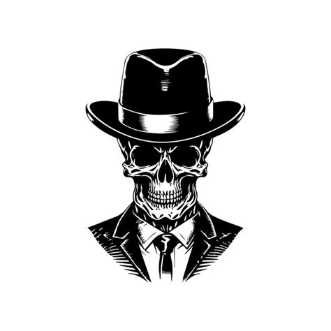 Premium Vector | A sophisticated and stylish skull wearing a suit and ...