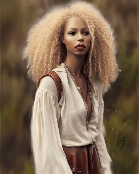 Femme albinos afro américaine en cuir boho élisabéthien Creative Fabrica