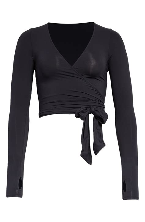 Alo Escalate Long Sleeve Wrap Crop Top Nordstrom