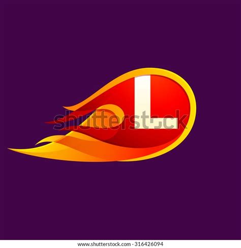 L Letter Red Fire Flames Letter Stock Vector Royalty Free 316426094