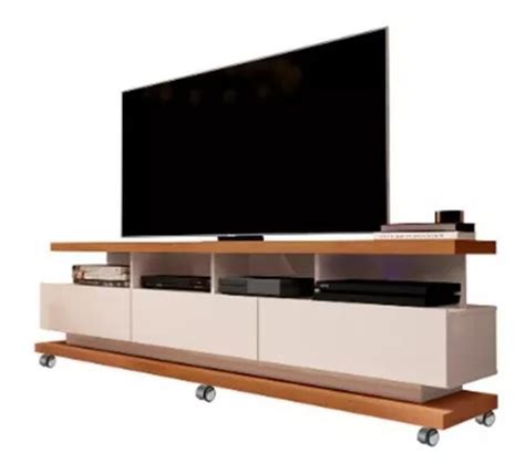 Rack Bancada Sala Estar Nicho Gaveta Vivare 1 8 Luxo Cor Off White