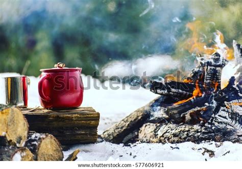 Cooking Breakfast On Campfire Summer Camp Stock Photo (Edit Now) 577606921