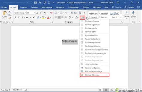 Encadrer Un Texte Avec Word Lecoindunet