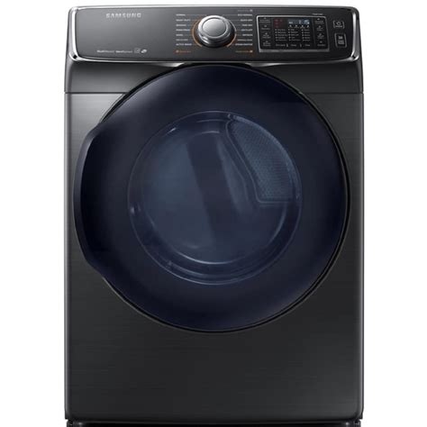 Samsung 7.5-cu ft Stackable Electric Dryer (Black stainless steel ...