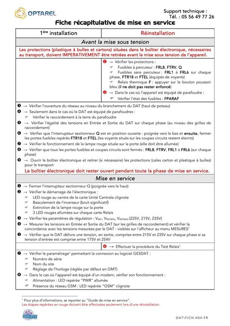 Fiche De Mise En Service Dat Ovh Net