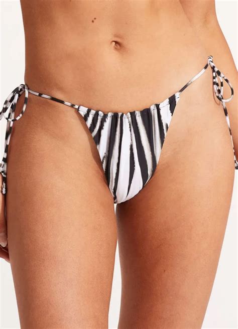 Seafolly Tropfest Reversible Longline Slide Tri Bikini With Drawstring