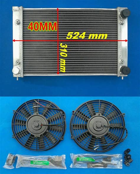 ALUMINUM RADIATOR Fans FOR VW Cabriolet Golf MK2 MK II 1 6 8V And 1 8