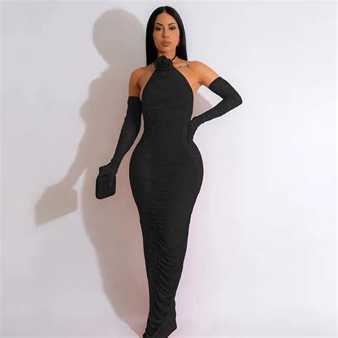 Ruched Bodycon Maxi Dress Newme