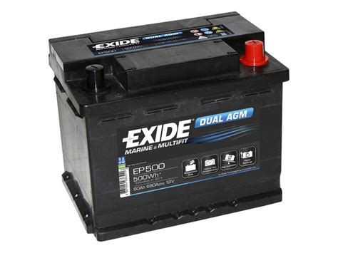 Akumulator 12V 60Ah EXIDE DUAL AGM EP500 Akumulator Net