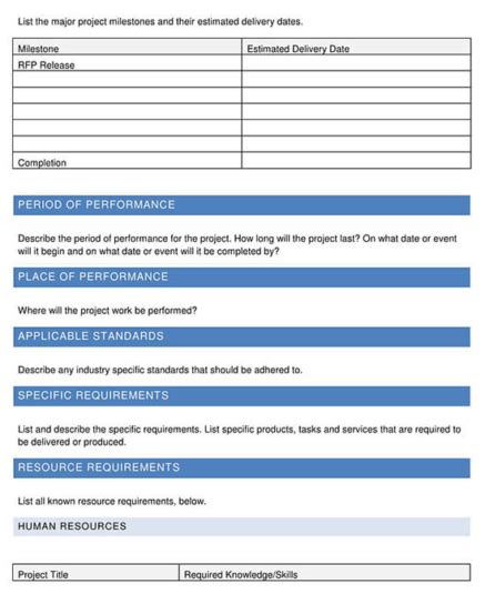 Statement Of Work Software Template