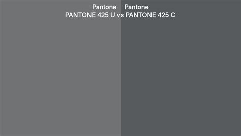 Pantone 425 U vs PANTONE 425 C side by side comparison