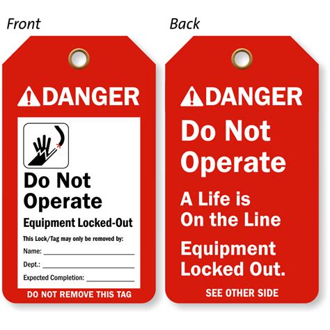 Do Not Operate Tags