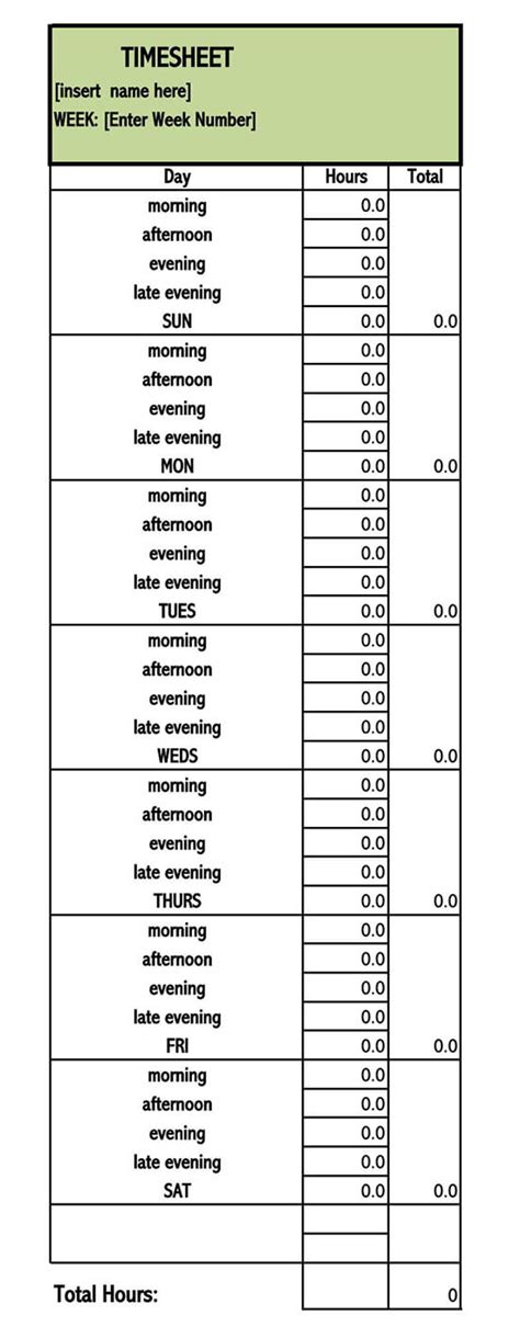 Paper Timesheet Template For Your Needs