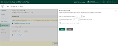 Step 6 Specify Retrieval Settings Veeam Backup For Microsoft Azure Guide