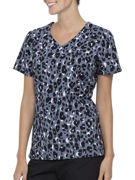 Scrubstar Scrubstar Animal Chic Womens V Neck Print Scrub Top