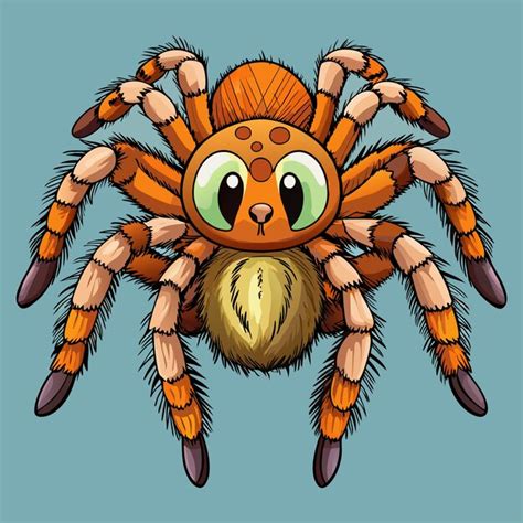 Cute Tarantula Vector Cartoon Drawing | Premium AI-generated vector