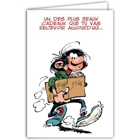 Gaston Lagaffe Glct 0116 Carte D Anniversaire Avec Motif Cadeau Bisous