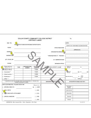 Fillable Online Collin Contract Labor Sample Collin College