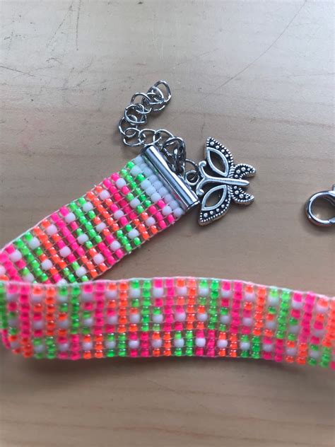 Neon Butterfly Loom Bead Bracelet Etsy