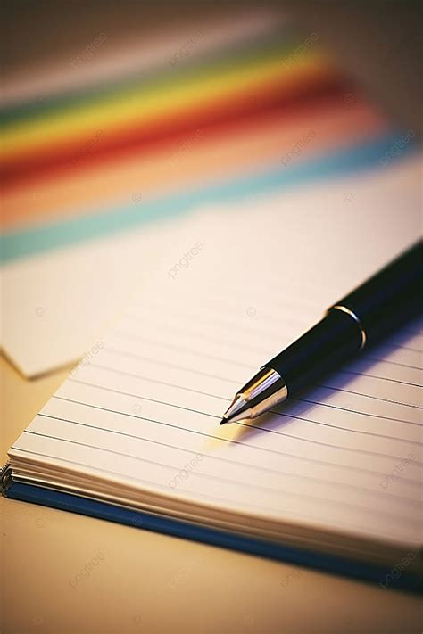 Notepad And Pen Sitting On Top Of A Notebook Background Wallpaper Image