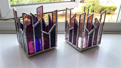 Stained Glass Tea Light Holder Home Decor Tealight Candle Etsy