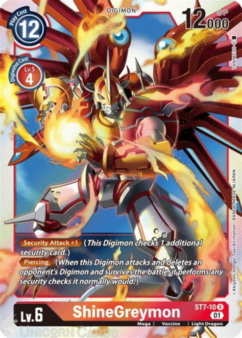 St Shinegreymon Rare Mint Digimon Card Unicorn Cards Yugioh