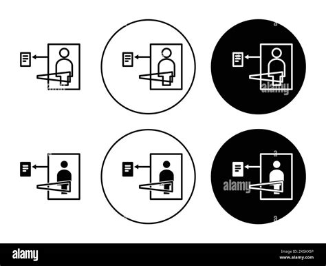 Body Scan Icon Logo Sign Vector Outline In Black And White Color Stock