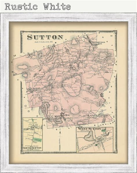 Town of SUTTON, Massachusetts 1870 Map